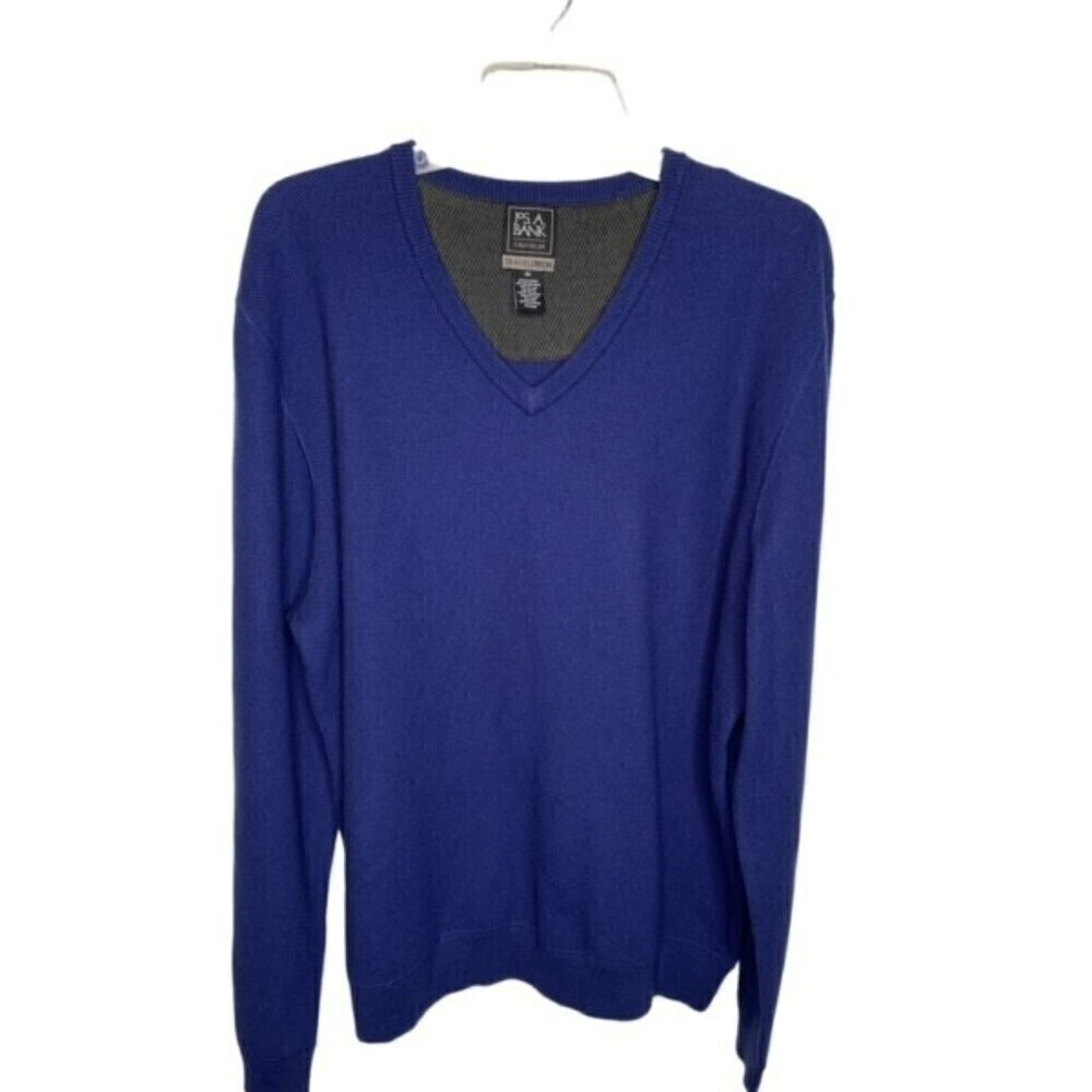 Joseph A Bank Traveler Mens V Neck Sweater Sz XXL Merino Wool/Poly